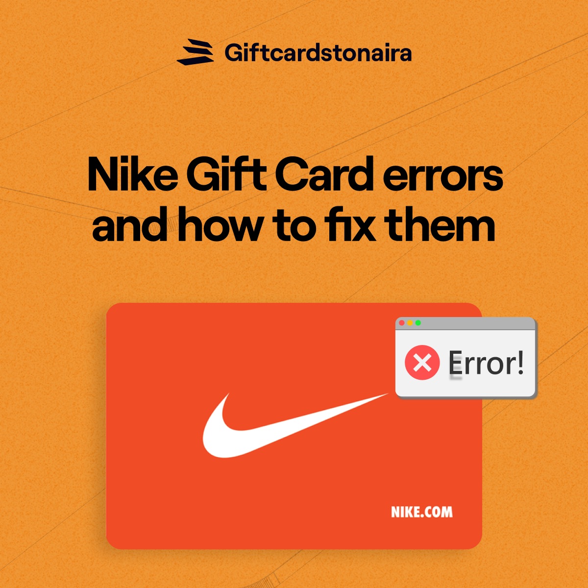 Nike Gift Card Errors and how to fix them